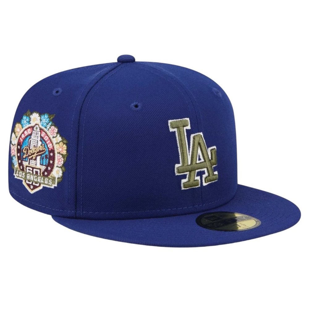 New Era Los Angeles Dodgers Botanical 59FIFTY Fitted Hat Cap 60 Year Patch